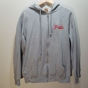 McCormick Farmall Men's Large L Gray Zip Hoodie International Harvester Tractor